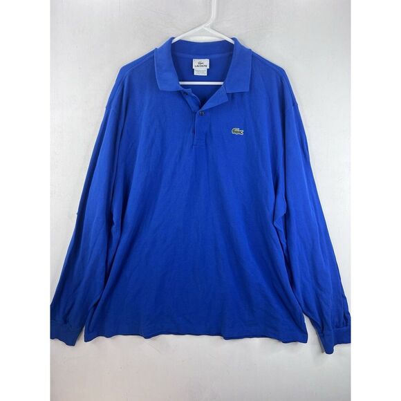Lacoste Regular Fit Mens 4XL FR 9 Blue Long Sleeve Polo Shirt - Picture 2 of 10
